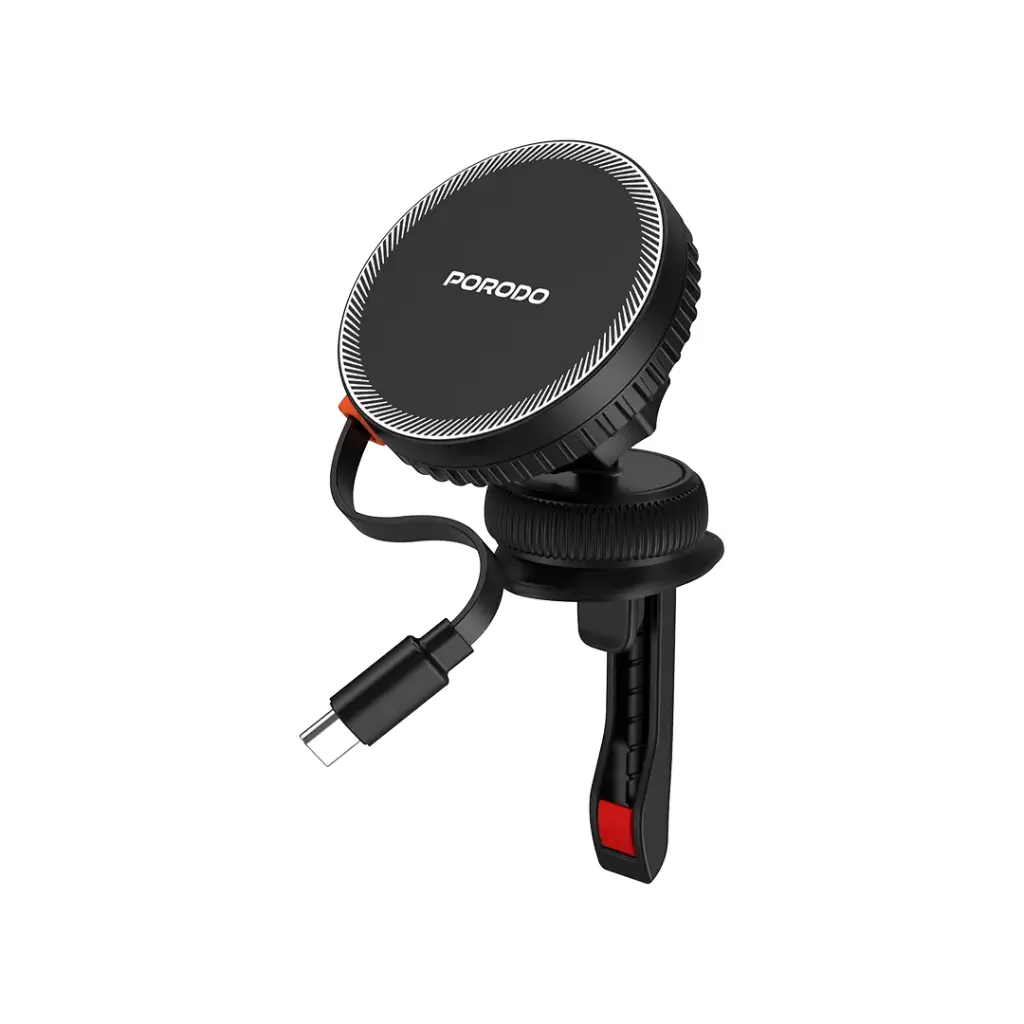 Porodo HS14 MagSafe Charger Retractable Type-C - Black