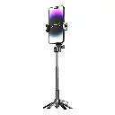 Porodo Foldable Selfie Stick with Extendable Tripod - Black