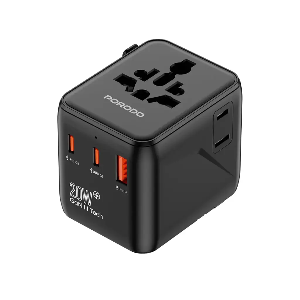 Porodo Universal Travel GaN Quick Charger - Black