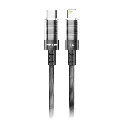 Porodo Transparent Shell USB-C To Lightning Cable - Black