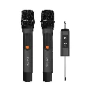 Porodo Soundtec Duo Mic Aluminum Rechargeable Wireless Microphone - Black