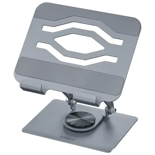 [PDD158GY] Porodo Zelo 360° Rotatable Tablet Holder with Silicone Grips - Gray
