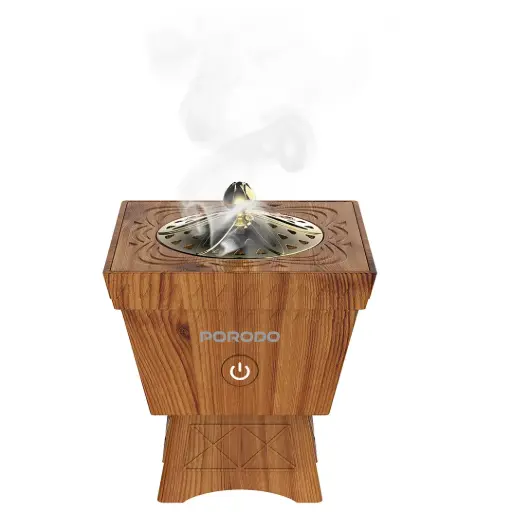 [PDLFSTB10BR] Porodo Lifestyle Classic Wood-Finish Portable Incense Burner - Brown