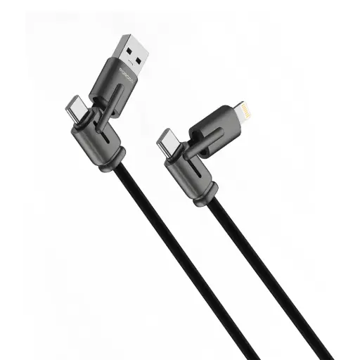 [PDCBL0050BK] Porodo 4-In-1 Charging And Data Transfer Cable - Black