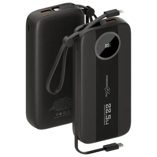 Porodo Blue Specca Multi-Port Power Bank with Type-C & Lightning Cable - Black