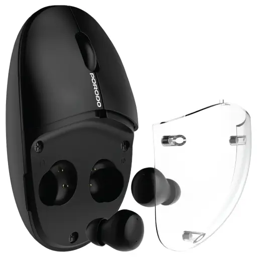 Porodo Wireless TWS Earbud & Mouse with Transparent Magnetic Cover