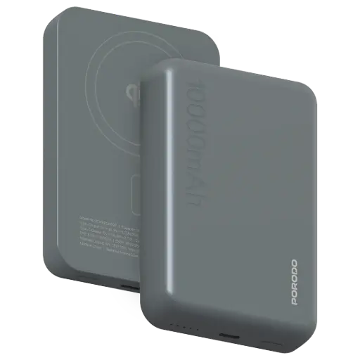 [PDPBFCH097GY] Porodo Vingt-Cinq 10000mAh MagSafe Power Bank - Grey