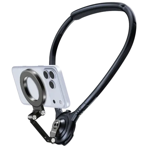 [PDG03JBK] حامل هاتف Porodo Stance يُثبت حول الرقبة مع حامل صدري حر الاستخدام - أسود