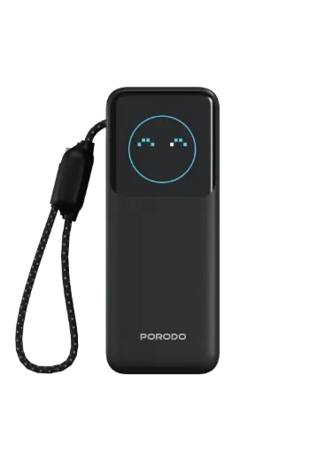 [PDPBFCH0101BK] Porodo POLO II 20000mAh POWER BANK Built-in USB-C Cables - Black
