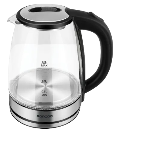 [PDLFST18ACL] PORODO PYRO ELECTRIC GLASS KETTLE - Clear 