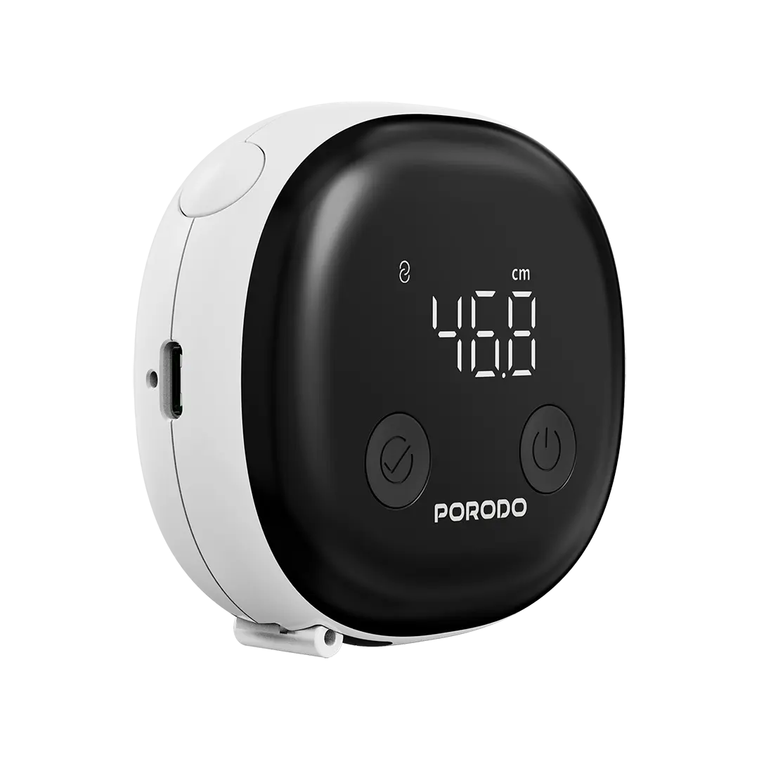 [PDER30WH] Porodo Metrice Smart Body Tape Measure with Tracking Application Support- White