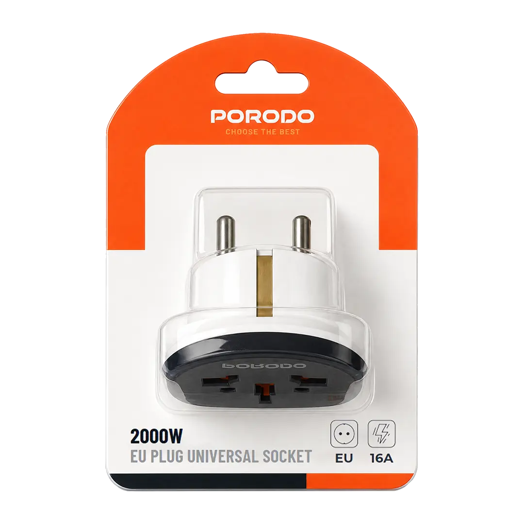 [PDKT178BU] Porodo 2000W EU Plug Universal Socket - White
