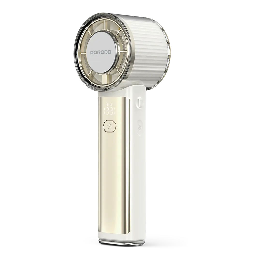 [PDLFSTSM101BG] Porodo Lifestyle Chillo Cryo Foldable Handheld Fan with Semiconductor Cooling & LED Display- Beige