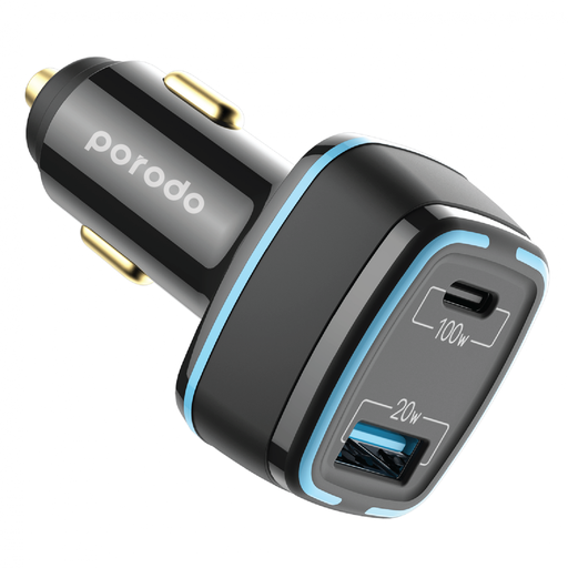 [PD-CCPD-BK] Porodo 120W Dual Output Quick Charge Car Charger