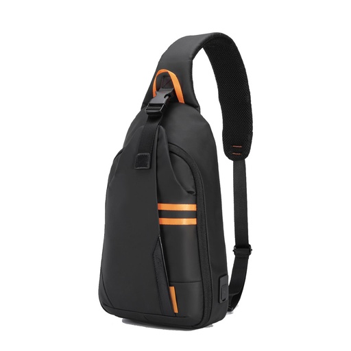 [PDX532] Porodo Gaming Water-Resistant PU Sling Bag With USB-C Port - Black