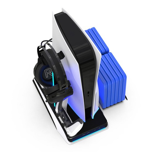 [PDX116] Porodo Gaming Multi-Function PS5 and Headphone Cooling and Charging Hub - Black/White