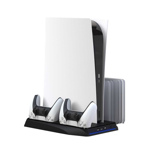 [PDX114-BK] Cooling Pad And Charging HUB 3-Level Fan Speed Touch Control PS5 Holder