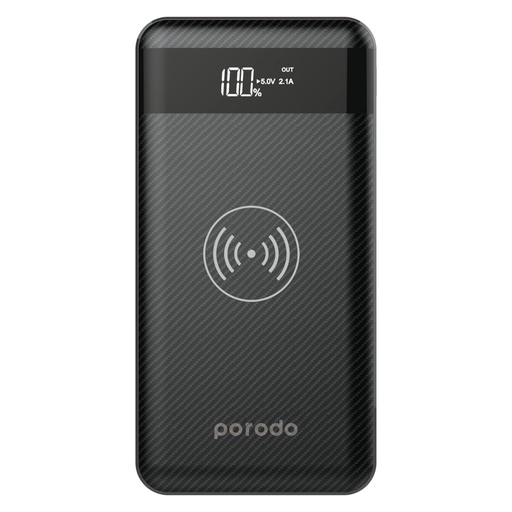 [PD-BP926W-BK] Porodo Slim Wireless Powerbank 10000mAh - Black