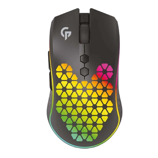[PDX312-BK] Porodo Gaming 9D Wireless RGB Mouse 10000 DPI with Built-In Rechargeable Battery 600mAh - Black