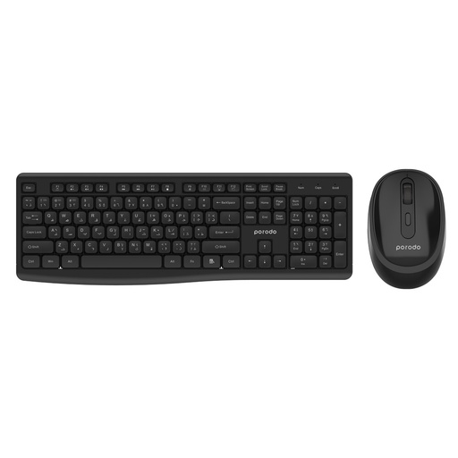 [PD-W24KBM-BK] Porodo Wireless 2.4G+BT Keyboard with Mouse - Black