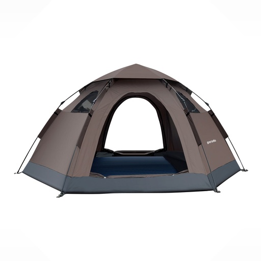 [PD-LF4PACT-LTBR] Porodo Lifestyle 4-Person Easy Pop-Up Automatic Camping Tent - Light Brown