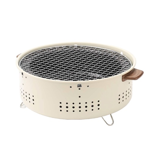 [PD-LCMORG-LTBR] Porodo Lifestyle Camping Mini Outdoor Round BBQ/Charcoal Grill - Light Brown