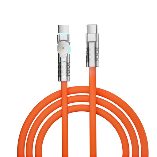 Porodo Single Head Rotating Cable PD100W, Type-C to Type-C 100W: 1M