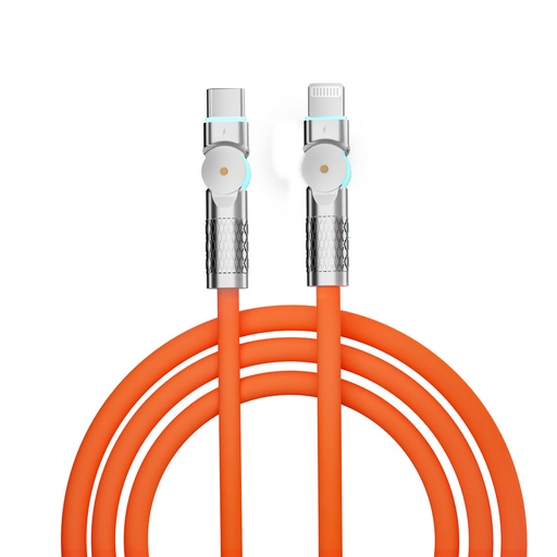 Porodo Double Head Rotate Cable PD, Type- C to Apple 30W: 1M