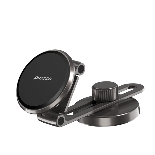 [PD-MGCRMFR-BK] Porodo Magnetic Mount with Double Folding and Double Rotation - Black