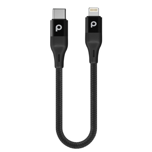 [PD-CLBRPD025] Porodo Aluminum PD Braided USB-C to Lightning Cable 0.25M 9V
