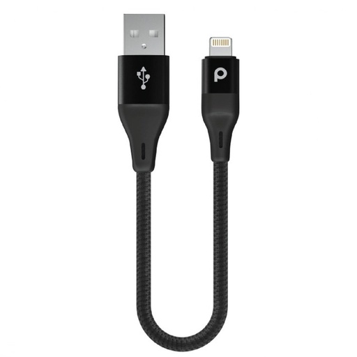 [PD-ALBR025-BK] Aluminum Braided Lightning Cable 0.25M 2.4A