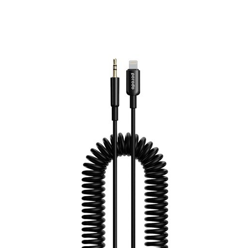 [PD-LAXCC-BK] Porodo Lightning to AUX Coil Cable 1.2M - Black 