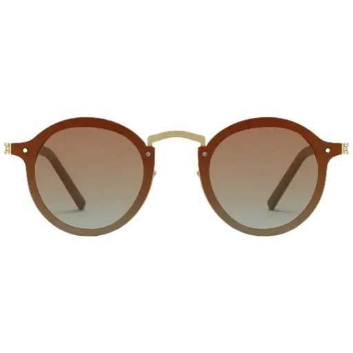 [PDLFST5202GD] Porodo Lifestyle Riviera Round Frame Sunglasses - Gold