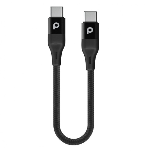 [PD-CCBR025-BK] Braided Type C to Type C Cable 0.25M 60W (Aluminum)