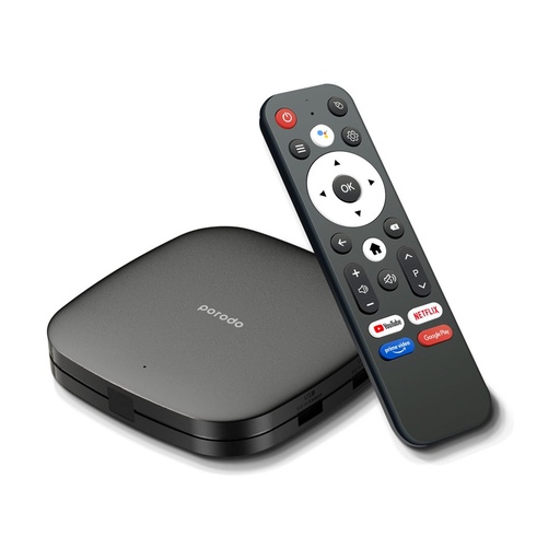 [PD-ANTVB-BK] Porodo Android TV Box 1080P 2GB RAM 8GB ROM Support 4K - Black