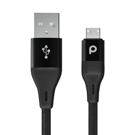[PD-AMBR22-BK] Porodo Braided Micro USB Cable 2.2M 2.4A (Aluminum)