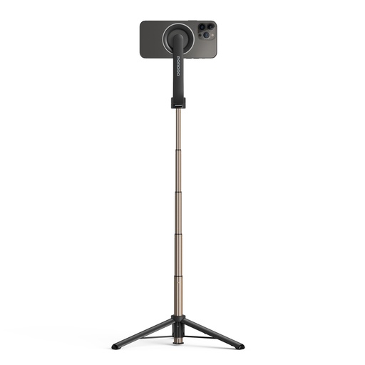 [PD-MGS64-BK] Porodo Magnetic Selfie Stick 64.5cm Extendable with 3 Leg Tripod and Remote Control - Black