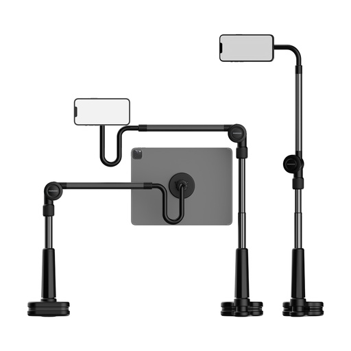 [PD-LMGS92-BK] Porodo Lazy Man Stand with Magnetic Suction 92CM - Black