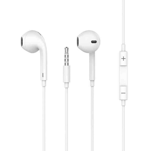 [PB-STOAEP-WH] Porodo Blue Stereo Earphones with Aux Connector 3.5mm - White