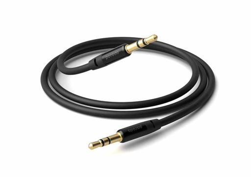 [PB-AU12AUC-BK] Porodo Blue PVC AUX Audio Cable 3.5mm 1M - Black