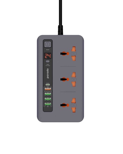 [PD-FWCH013] Porodo Multi-Port Power HUB 4 USB-A/USB-C Ultimate Home & Office Kit 2M