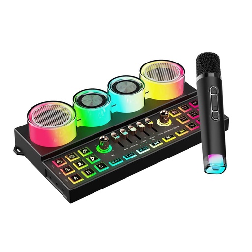 [PD-ST21MIX-BK] Porodo Soundtec Audiolink Multi-Platform Audio Mixer and Speaker - Black