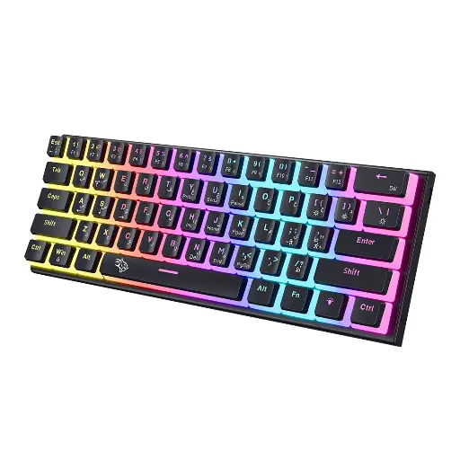 [PDX224] Porodo Gaming 61 Keys Pudding Mechanical Keyboard  - Black