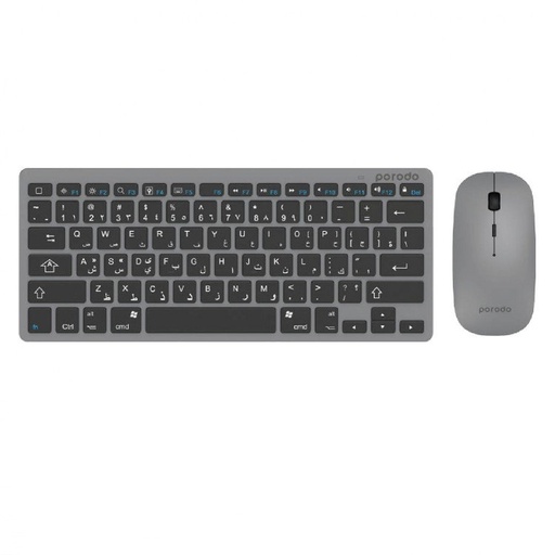 [PD-BTKBMCO-GY] Porodo Wireless Super Slim and Portable Bluetooth Keyboard with Mouse (English / Arabic)