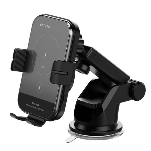 [PD-WCM15W-BK] Phone Holder And Fast Wireless Car Charger (2 in 1)