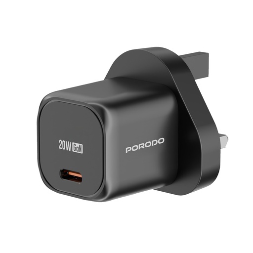 Porodo PD 20W UK Fast Charger - Black