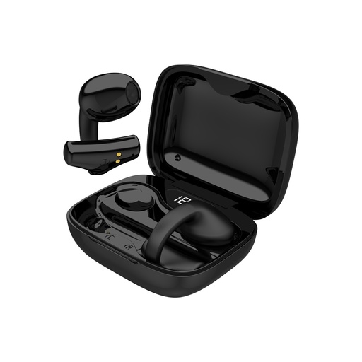 [PD-STWLEP035-BK] Porodo Soundtec Snap Clip-On Wireless Earbuds - Black