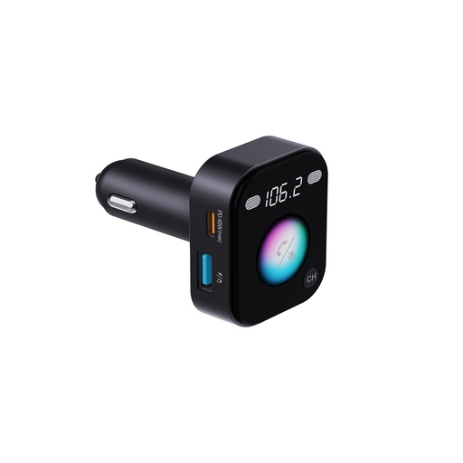 [PD-BTFMTVC-BK] Porodo Dual Microphone FM Transmitter & Charger - Black