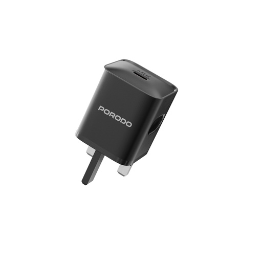 [PD-FWCH023-BK] Porodo USB-C Power Delivery Wall Charger - Black