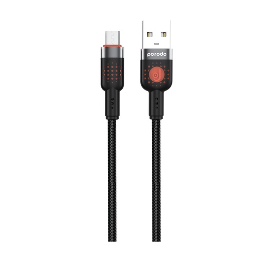 [PD-CBL0011-BK] Porodo Braided Cable USB-A to Micro - Black